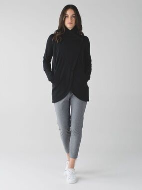 lululemon athletica Black Draped Open Front Jacket